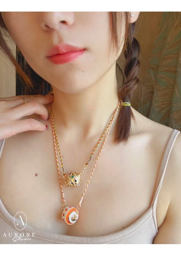 Collier Collection Cercle Motee Plaqué Or - Aurore Studio