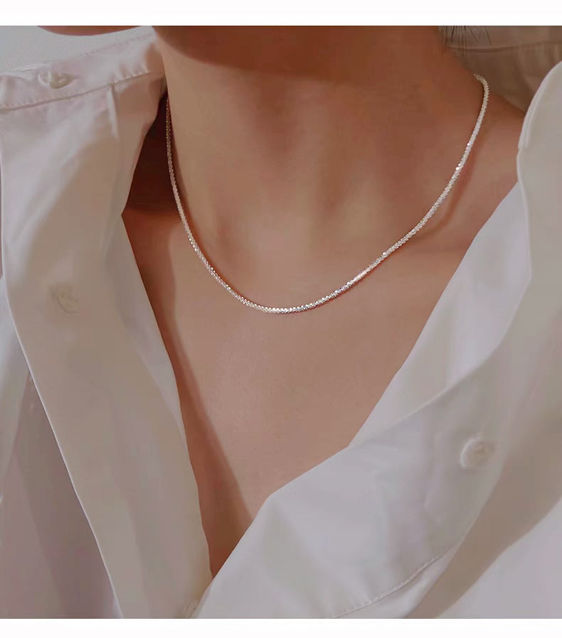 aurore studio collier en argent sterling s925 ras de cou souple brillant ajustable