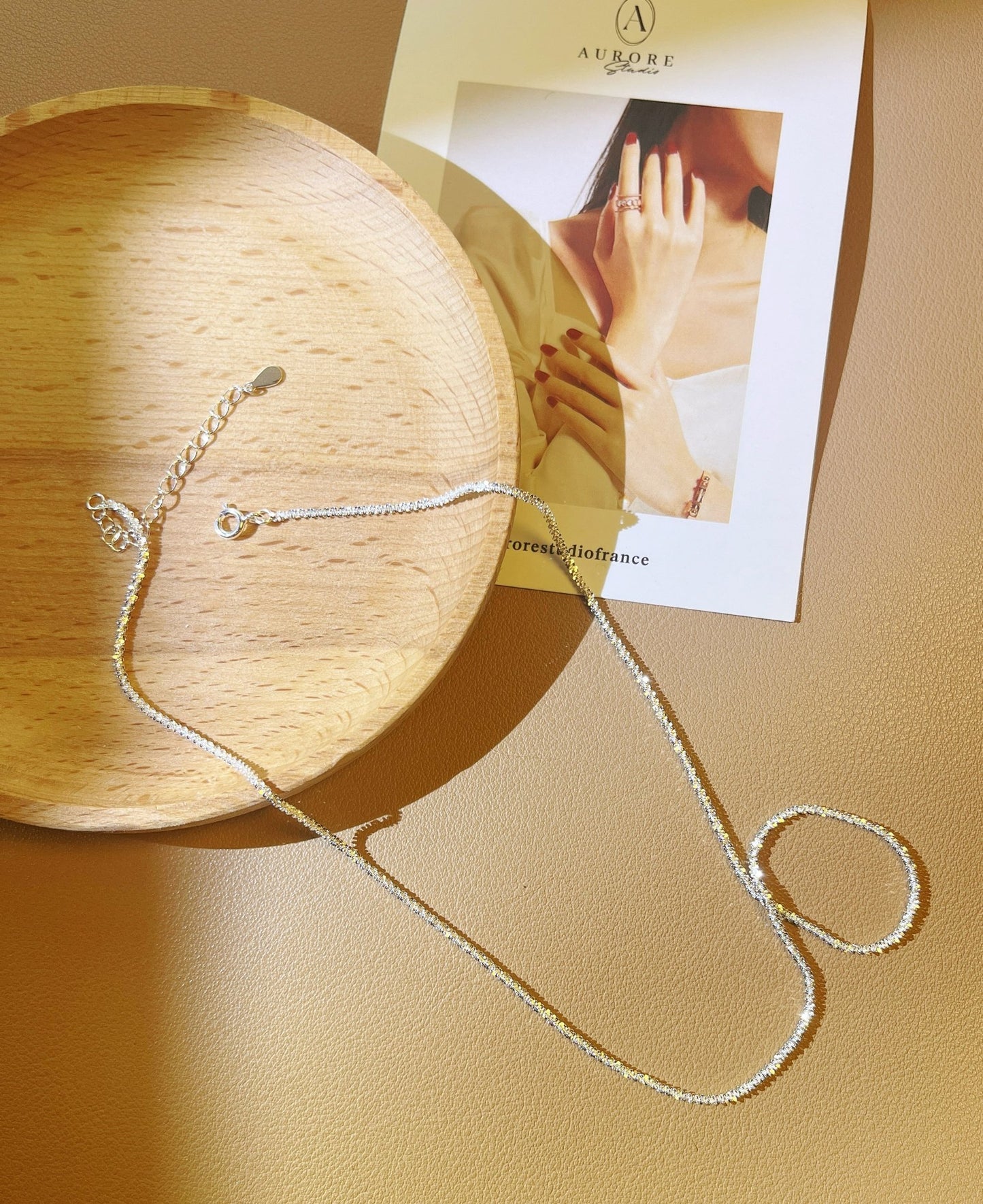 Collier Ras de Cou en Argent Sterling 925 | Choker Souple Brillant Ajustable - Aurore Studio