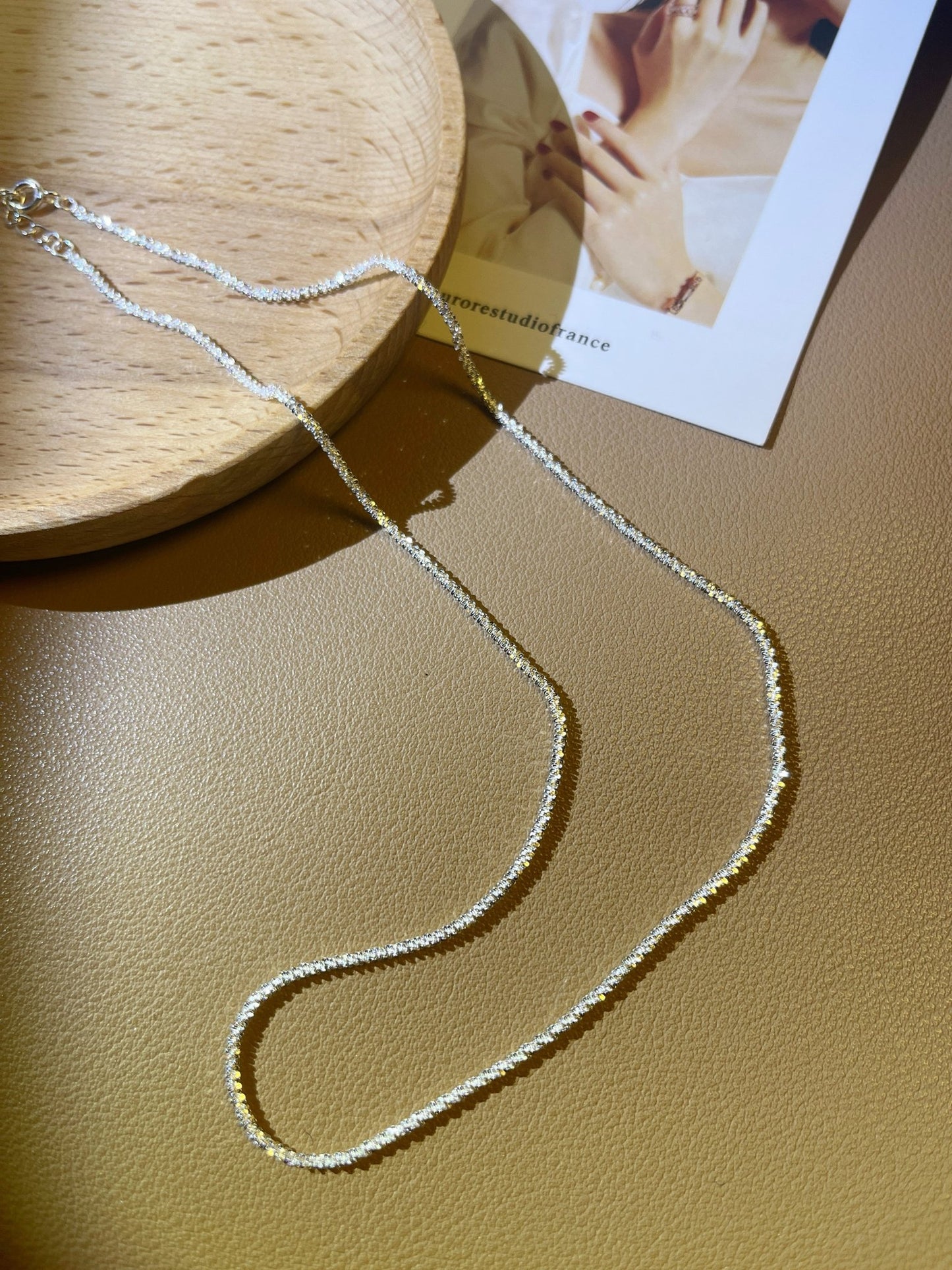 Collier Ras de Cou en Argent Sterling 925 | Choker Souple Brillant Ajustable - Aurore Studio