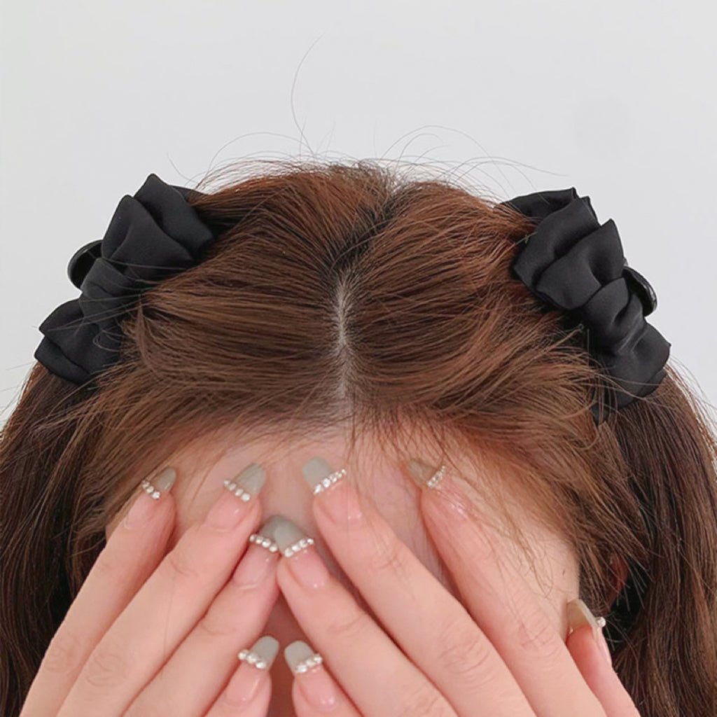 Pince à Cheveux Nœud Papillon Noir | Accessoire Cheveux Élégant Style Princesse - Aurore Studio