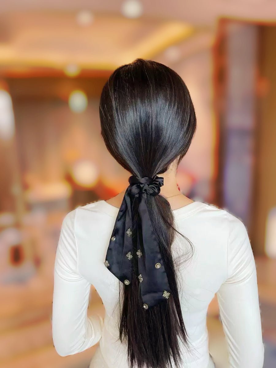 Chouchou en Satin avec Strass | Accessoire Cheveux Chic Style Coréen - Aurore Studio