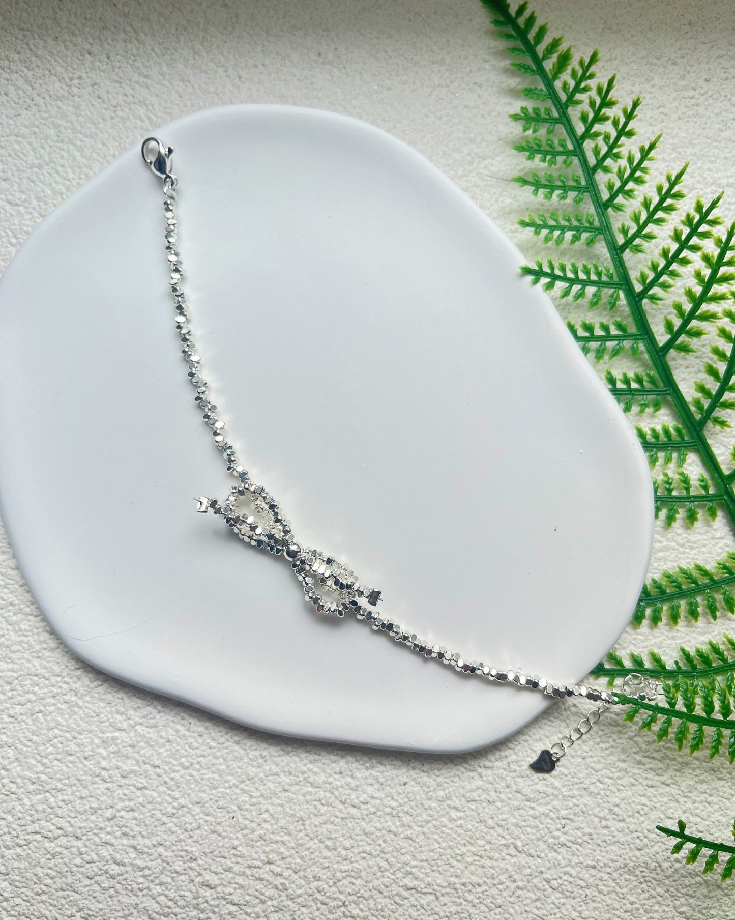 Bracelet Noeud Papillon Argenté - Aurore Studio