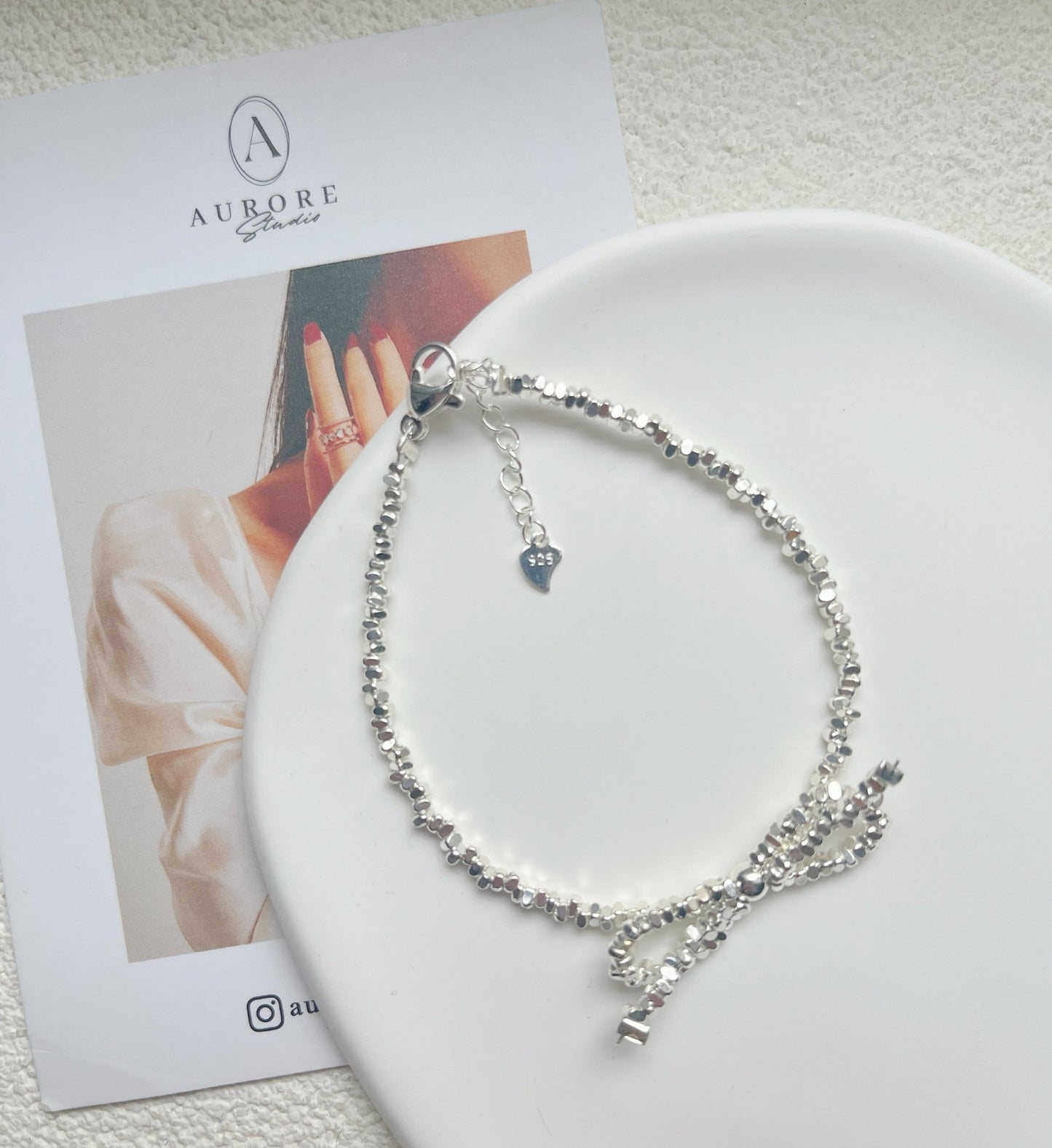 Bracelet Noeud Papillon Argenté - Aurore Studio