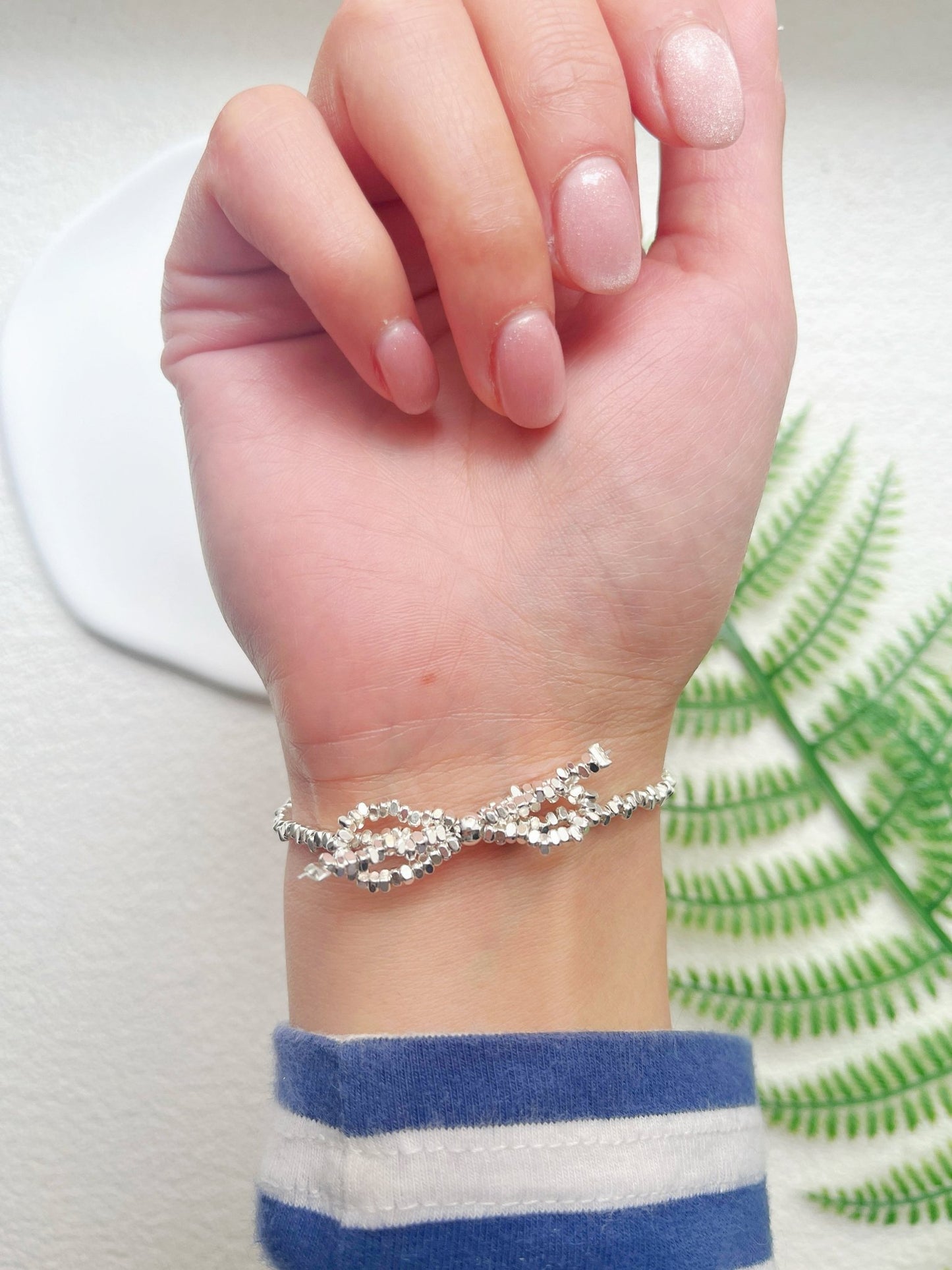 Bracelet Noeud Papillon Argenté - Aurore Studio