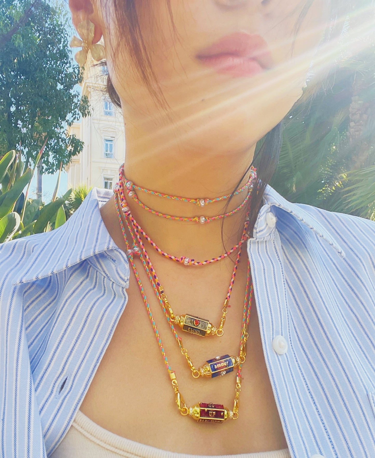 Collier Locket Talisman – Médaillon Vintage en Plaqué Or, Amulette Bohème - Aurore Studio