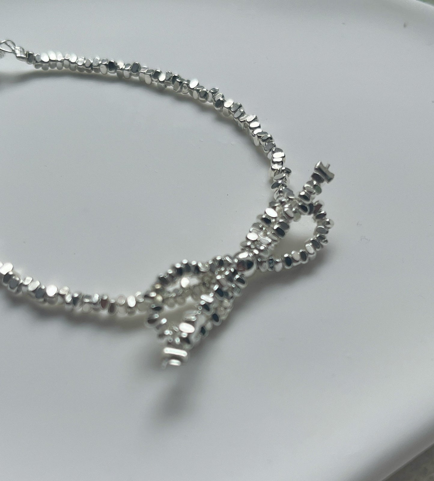 Bracelet Noeud Papillon Argenté - Aurore Studio