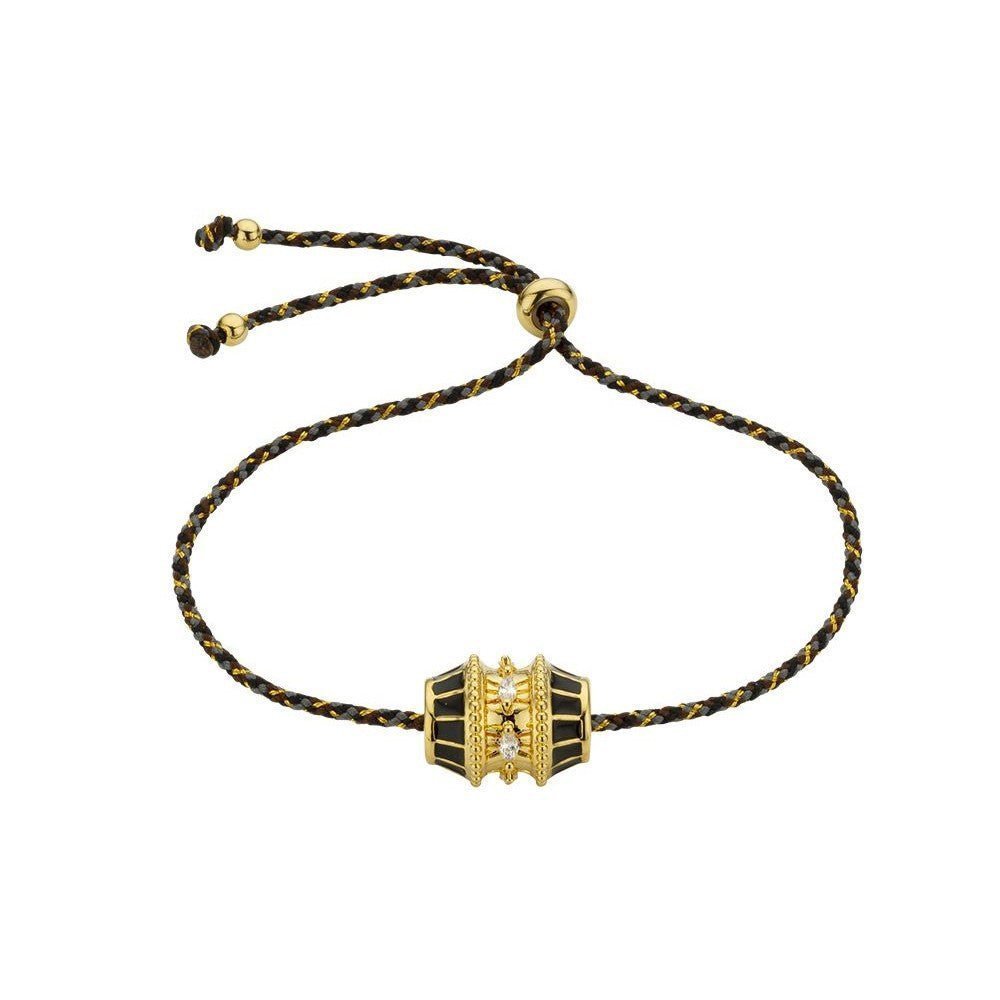 Bracelet sur cordon ajustable plaqué or - Porte - bonheur - Aurore Studio