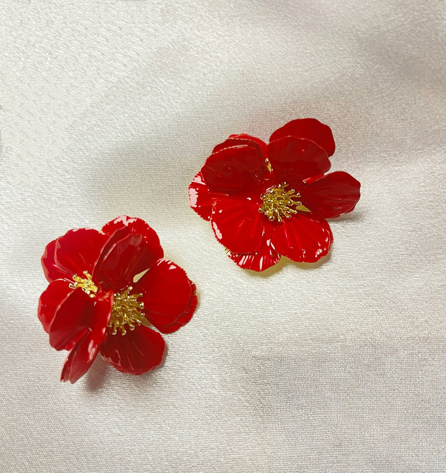 Boucles d'Oreilles Fleur de Coquelicot - Style Éclat Naturel