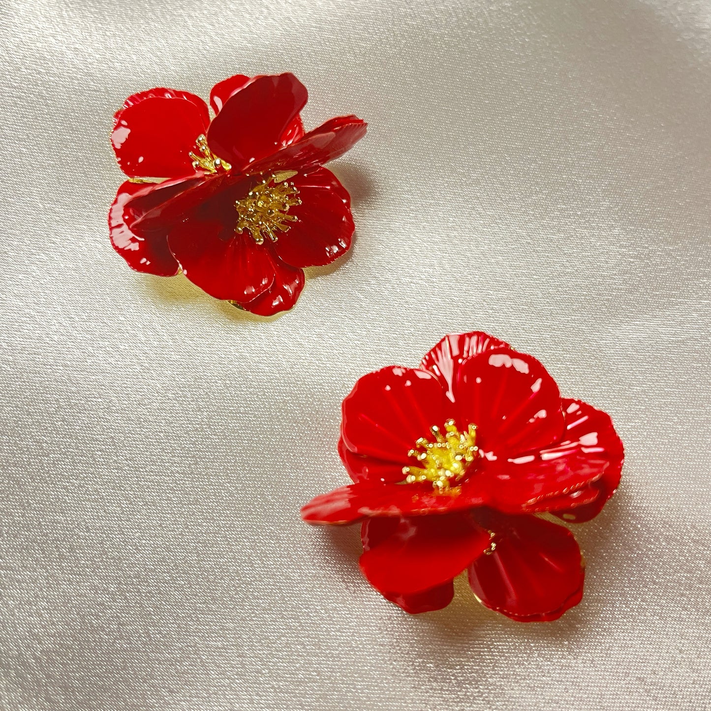 Boucles d'Oreilles Fleur de Coquelicot - Style Éclat Naturel