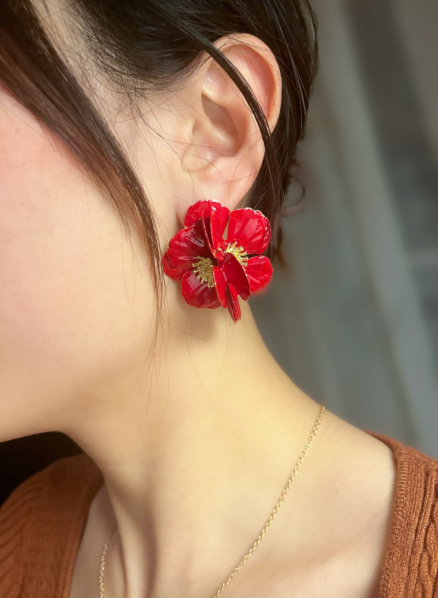 Boucles d'Oreilles Fleur de Coquelicot - Style Éclat Naturel