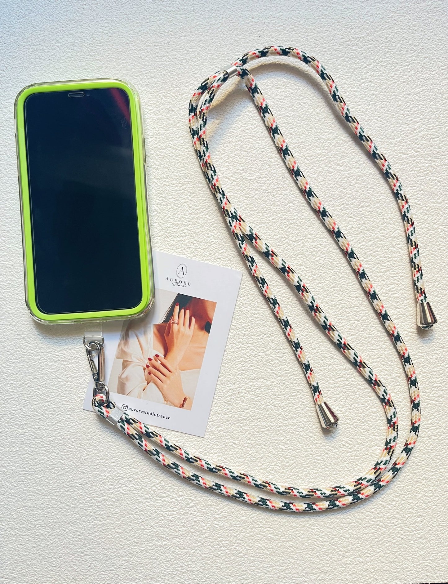Lanière de Téléphone Universelle Réglable | Cordon Résistant 6mm en 12 Couleurs - Aurore Studio