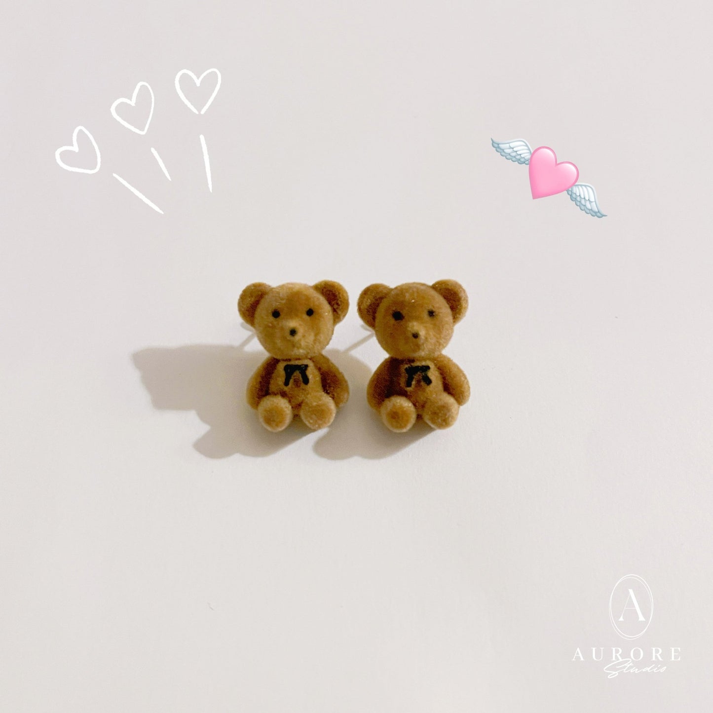 Boucles d'Oreilles en Peluche - Petit Ours🐻 ou Lapin🐰 - Aurore Studio