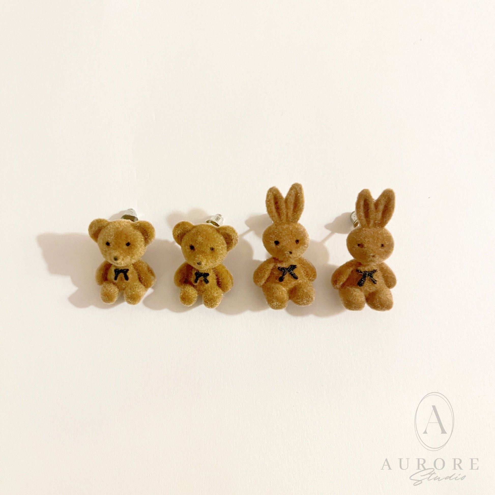 Boucles d'Oreilles en Peluche - Petit Ours🐻 ou Lapin🐰 - Aurore Studio