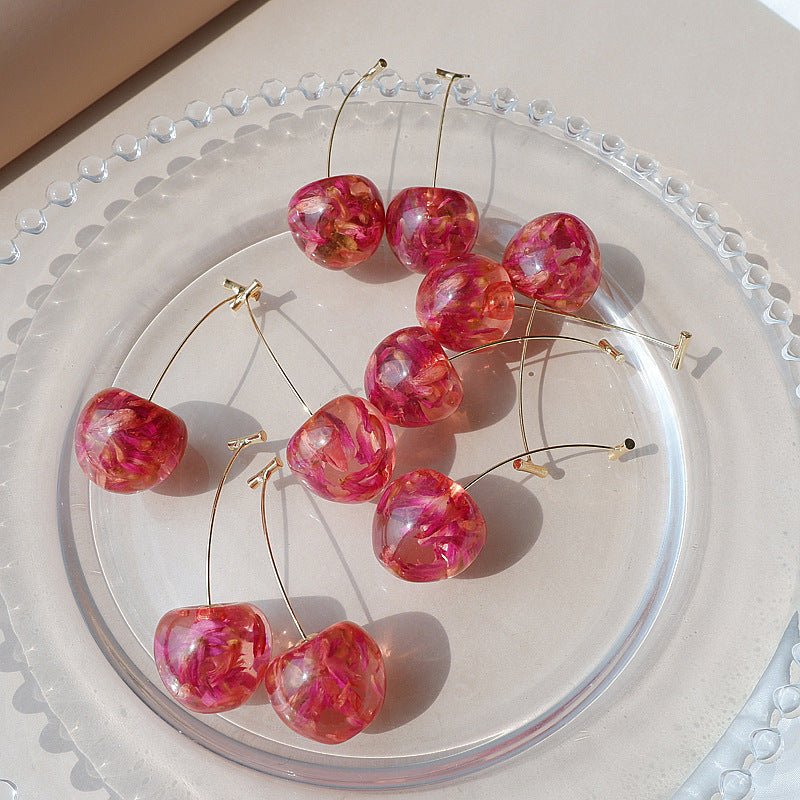 Boucles d'oreilles pendantes cerises - Douceur Florale - Aurore Studio