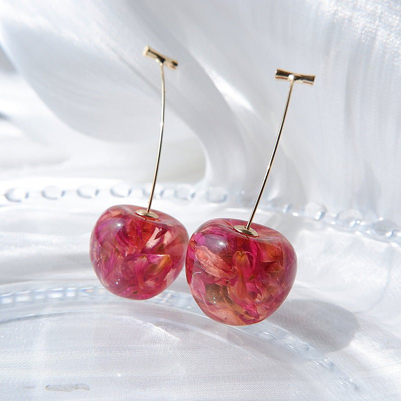 Boucles d'oreilles pendantes cerises - Douceur Florale - Aurore Studio