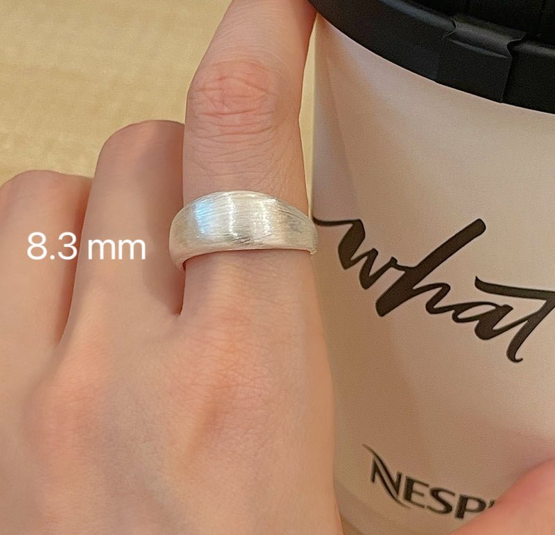 Bague Argent 925 Ajustable | Anneau Minimaliste finition Brossée - Deux tailles disponibles - Aurore Studio